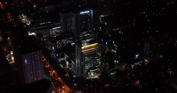 陕西省人民医院航拍夜景