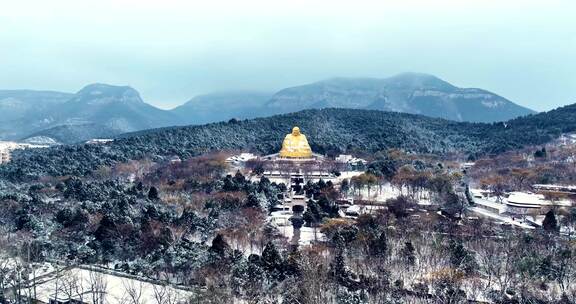 千佛山雪景航拍