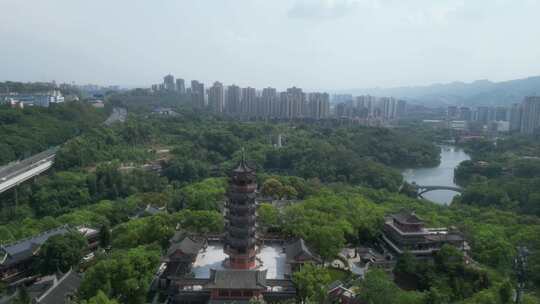 航拍重庆华岩旅游风景区