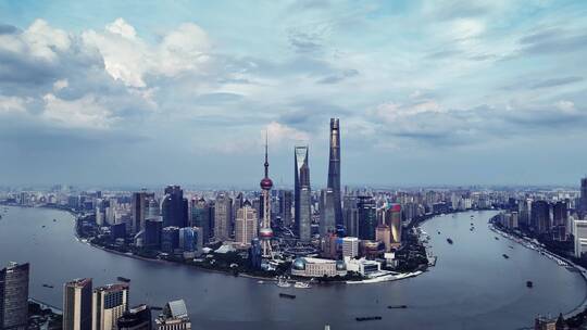 上海天际线全景视频素材模板下载