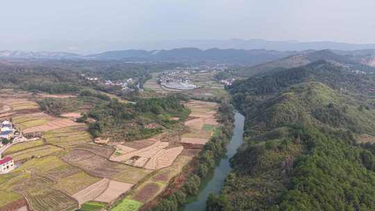 农业种植河流灌溉航拍