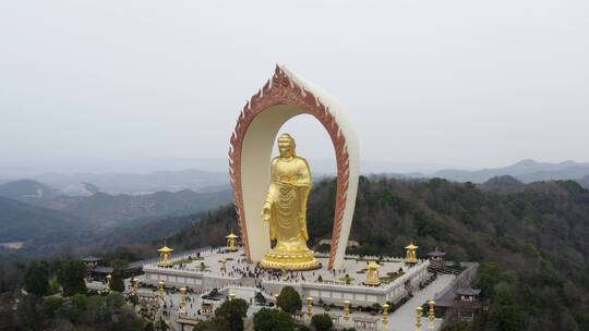 江西庐山东林寺东林大佛视频素材模板下载