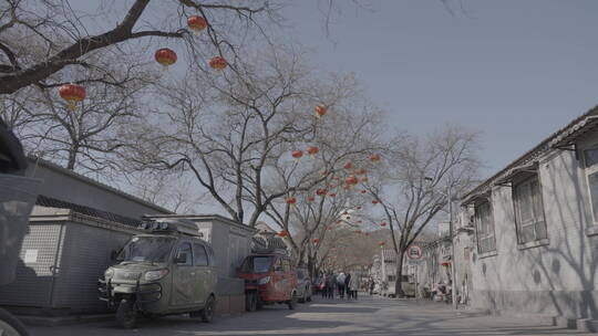 北京街头年味  胡同新年氛围