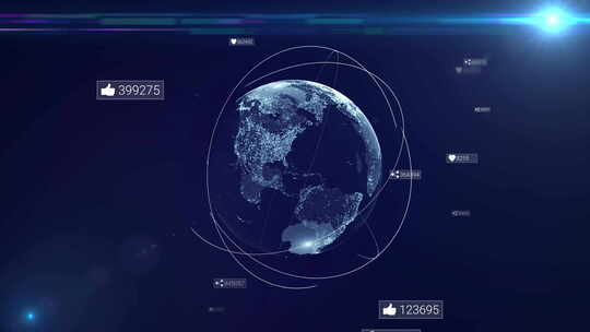 围绕数字地球的全球社交网络系统。全球网络