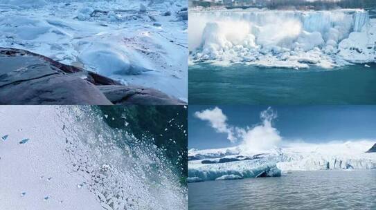 冰川消融的河水和湖泊视频素材模板下载