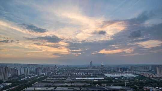 河南洛阳城市建筑晚霞风光延时