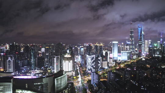 上海陆家嘴夜景地标宣传片震撼平流云海延时