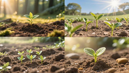 种子发芽 森林生命万物生长延时高清在线视频素材下载