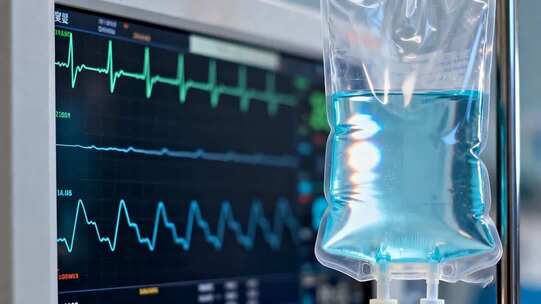 医院输液与心电监护画面