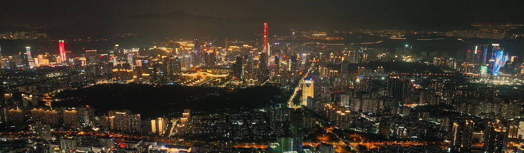 深圳高画质宽屏航拍大全景夜景