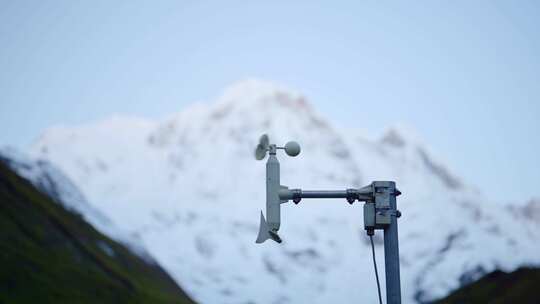 山，冬天，雪，天气仪器