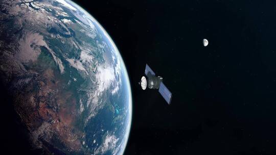 地球轨道上的军用卫星视频素材模板下载