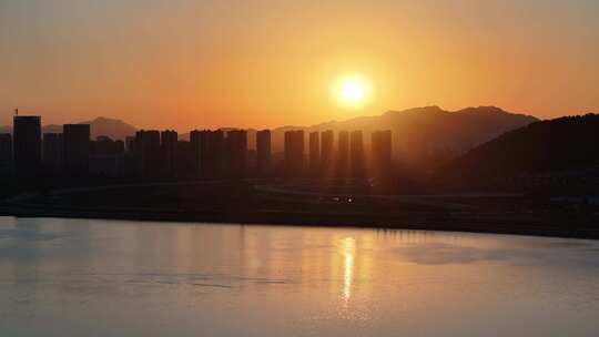 杭州临安青山湖日落美景