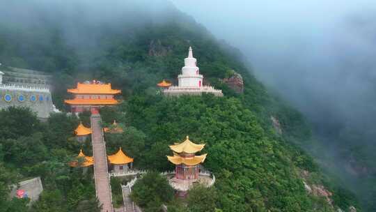 航拍辽宁辽阳龙峰寺