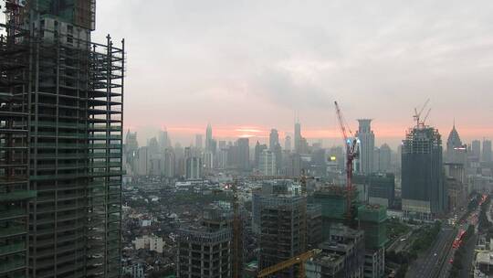 上海城市日出