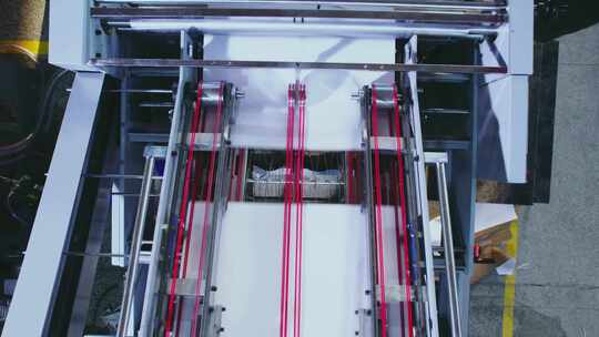 航拍工厂车间机械印刷设备