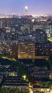 杭州城北居住区震撼城市亮灯 万家灯火延时