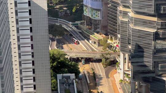 俯瞰香港城市街道景观