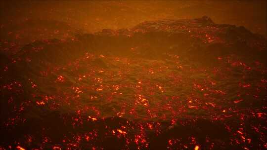 活火山的熔岩场和山丘