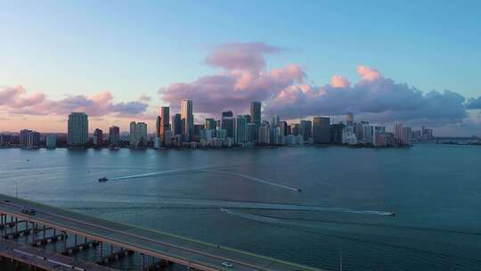 日落时分的迈阿密视频素材模板下载