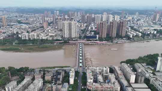 四川德阳德阳路大桥交通航拍