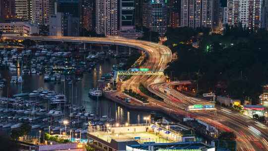 香港城市延时东区走廊马路日转夜视频素材模板下载
