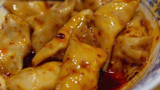 红油水饺美食小吃特写