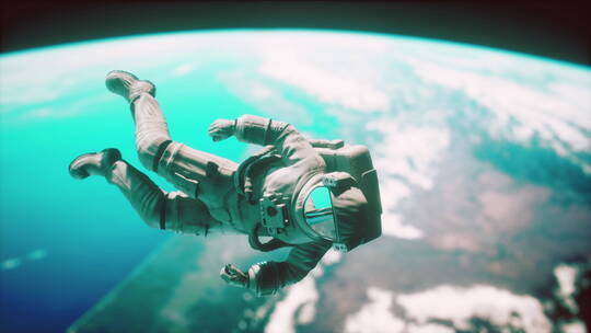 未来飞船长宇航员探索太空实拍素材