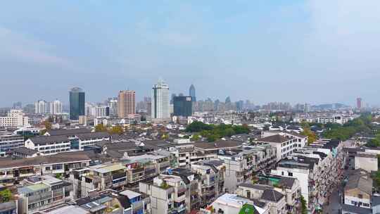 浙江绍兴鲁迅故里祖居航拍旅游景区景点城市