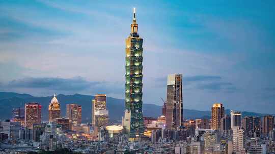 台北城市中心高楼延时视频素材模板下载