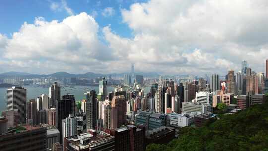 香港港岛中环建筑航拍