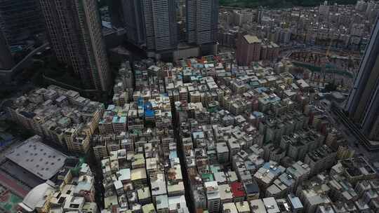 深圳城中村城市高楼建筑航拍