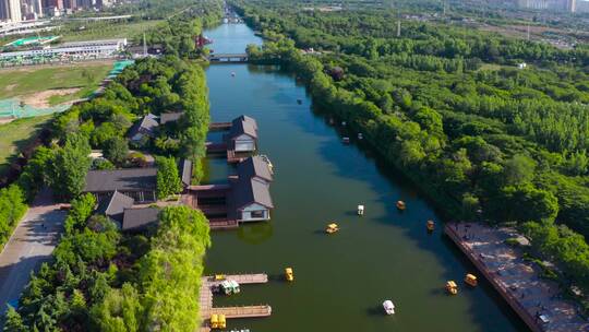 西安汉城湖景区视频素材模板下载