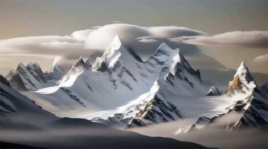 AIGC素材 雪山山峰自然风景