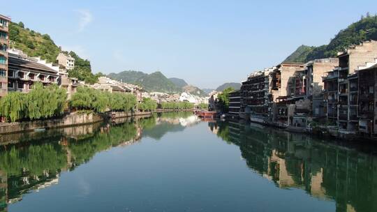 航拍贵州镇远古城5A景区