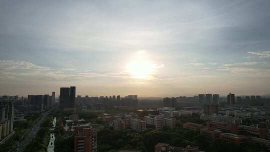 夕阳下的杭州风景视频素材模板下载