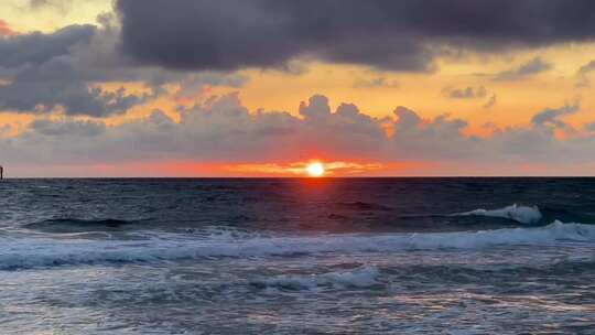 海上黎明景观日落