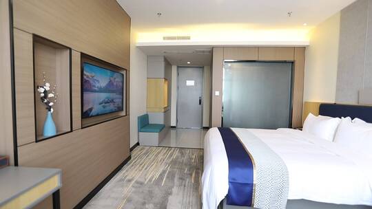 酒店环境 标准间 大床房 浴室视频素材模板下载