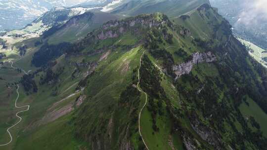 瑞士阿尔卑斯山鸟瞰视频素材模板下载