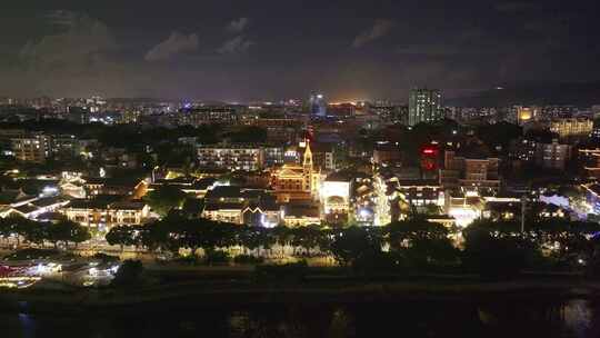 福州闽江两岸烟台山中洲岛江心公园CBD夜景