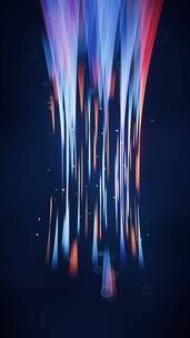 抽象流动的霓虹线条与粒子3D渲染