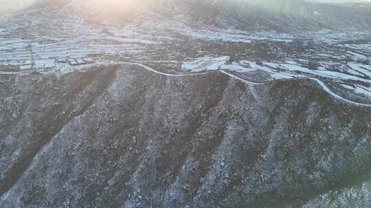 航拍雪景 唯美冬日空镜 立冬 冬至节气