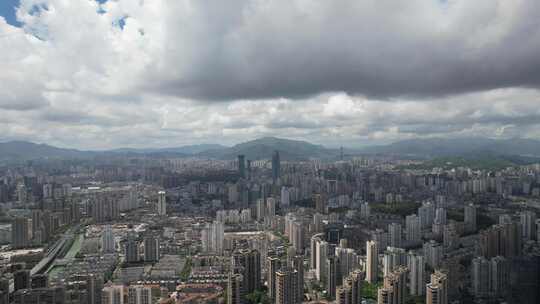 浙江温州城市建设蓝天白云航拍