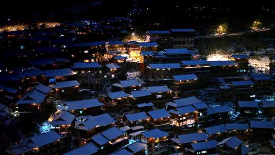 西江千户苗寨夜景雪景