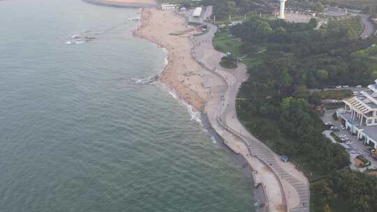 大海海洋沙滩日照万平口航拍