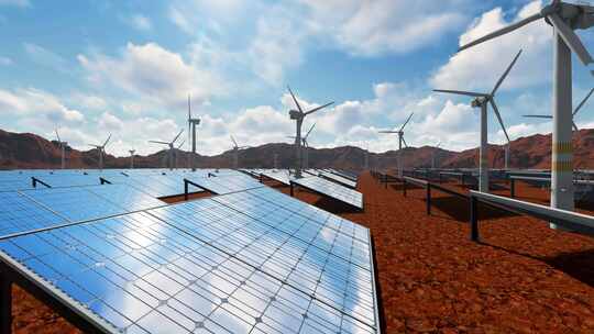 风能太阳能发电厂新能源！