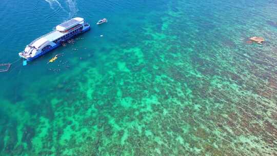 海南三亚海棠湾蜈支洲岛旅游区航拍大海