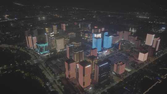 河南郑州龙子湖夜景灰片