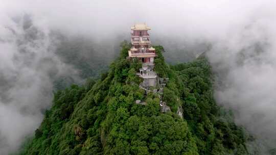 航拍南五台景区云海景观