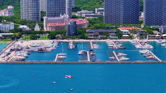 海南三亚自贸港城市航拍延时宣传片合集